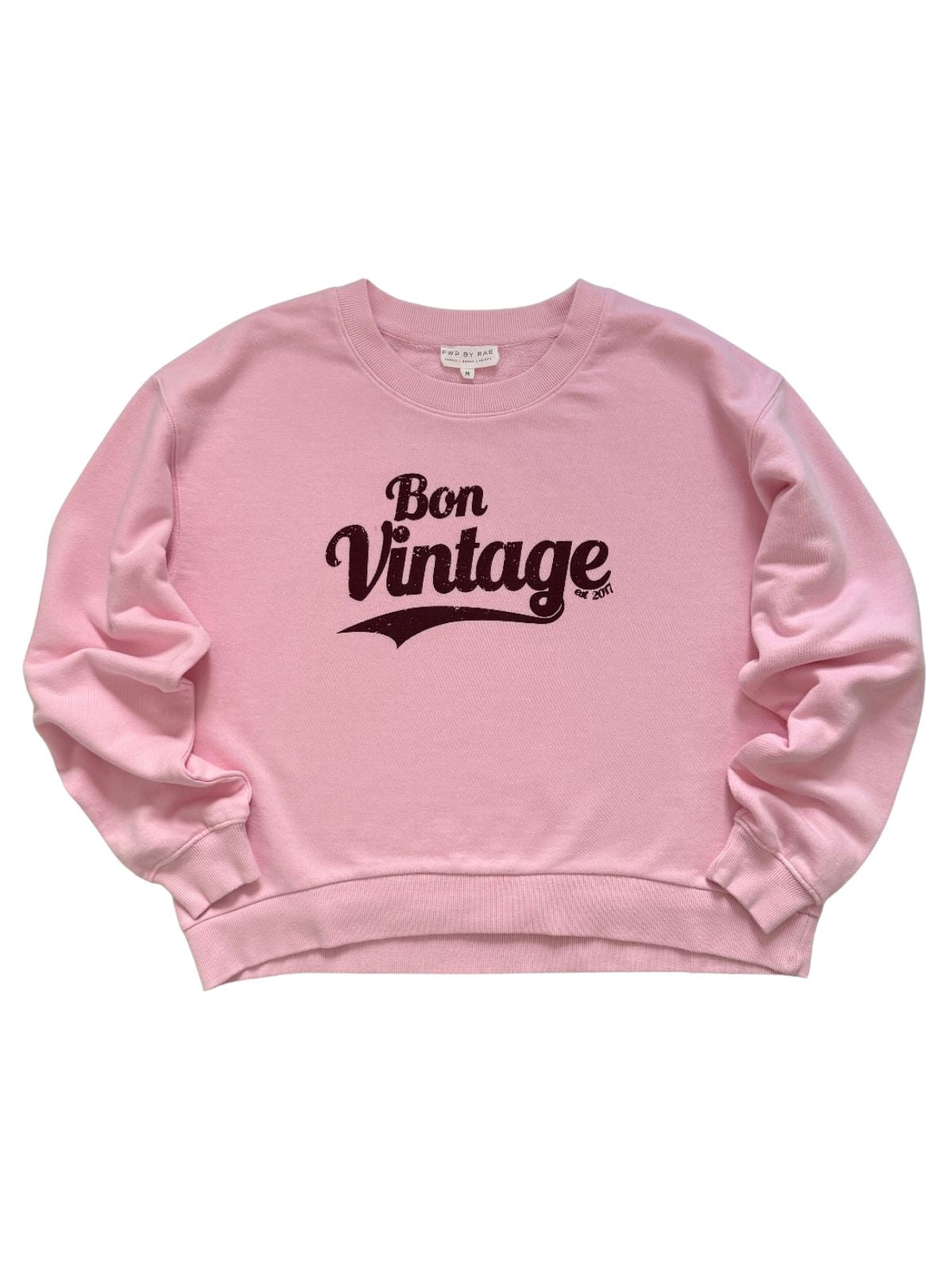 Bon Vintage Retro Sweatshirt Pink Burgundy