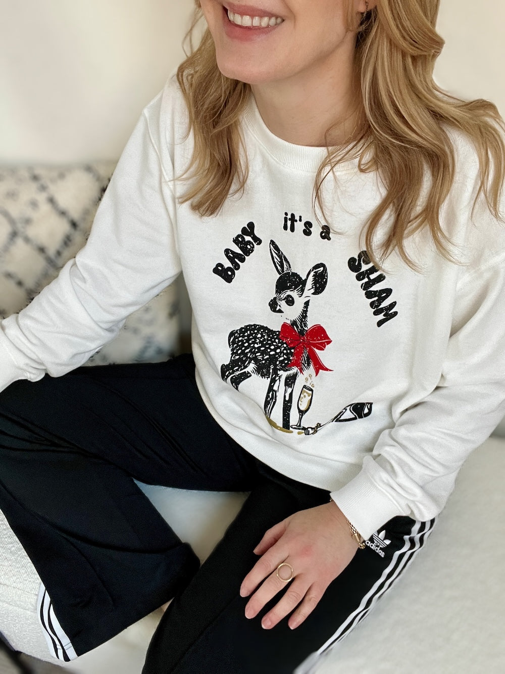 Baby its a Sham Christmas Sweatshirt Winter White