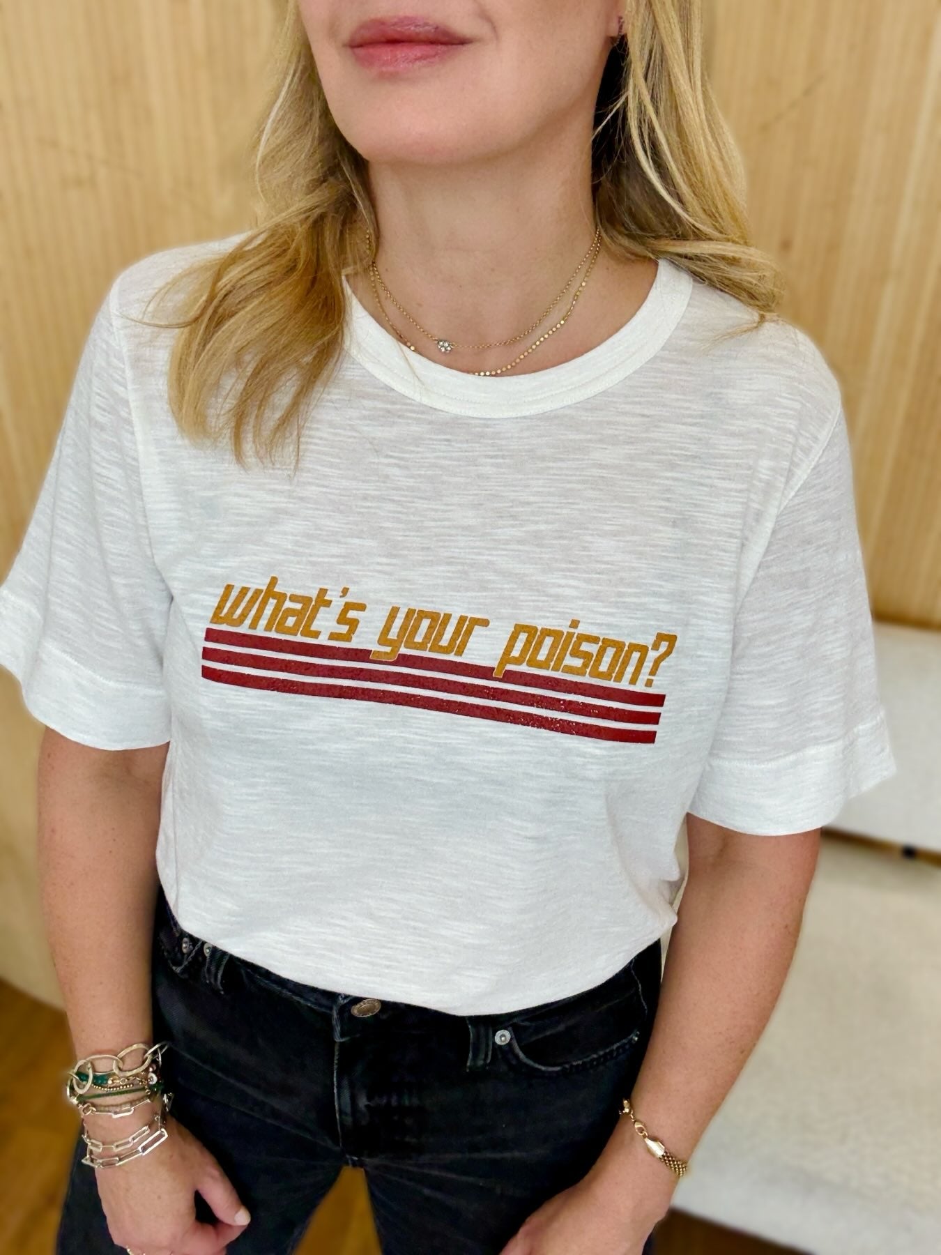 What's Your Poison Slogan Tee Ivory