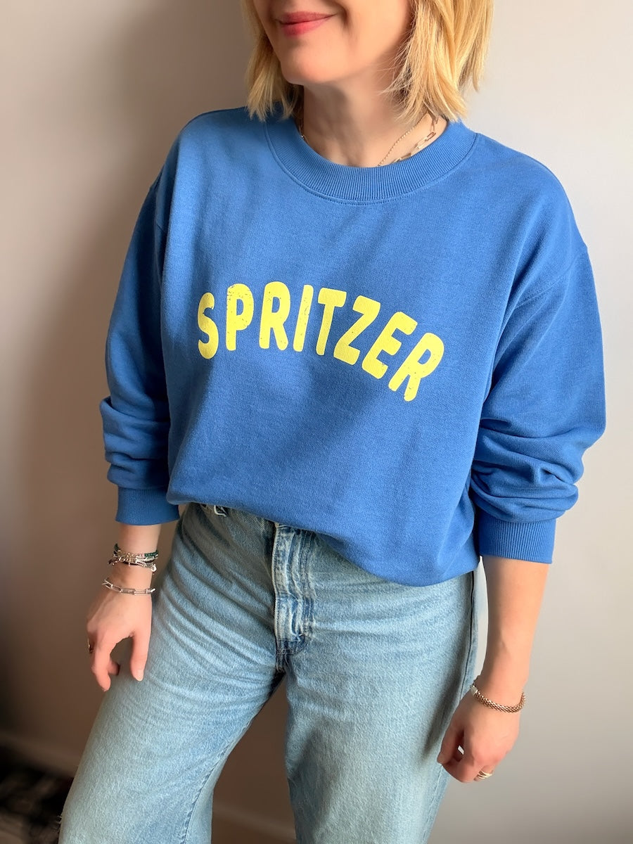 Spritzer Sweatshirt Denim blue and yellow