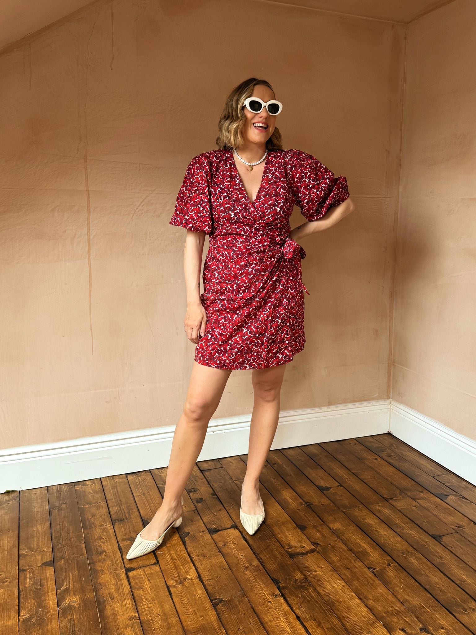 Alice Short Wrap Dress Pascale Painted Petals