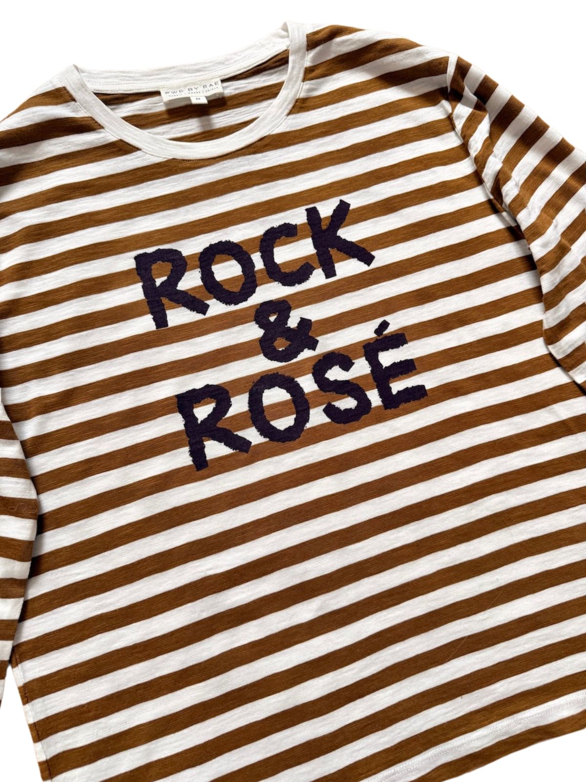 Rock and Rosé Bronze Stripe Long Sleeve Tee