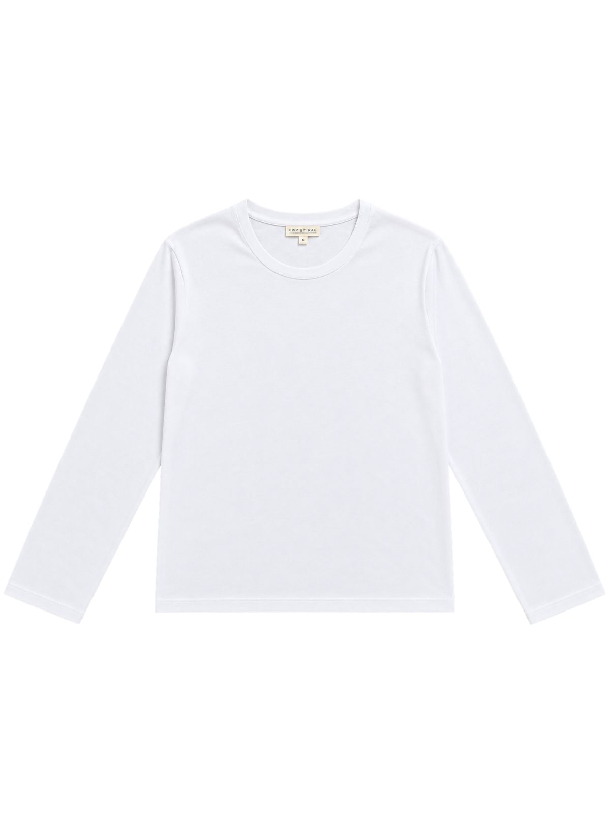 Premium Organic Cotton-Modal Relaxed White Long Sleeve T-Shirt