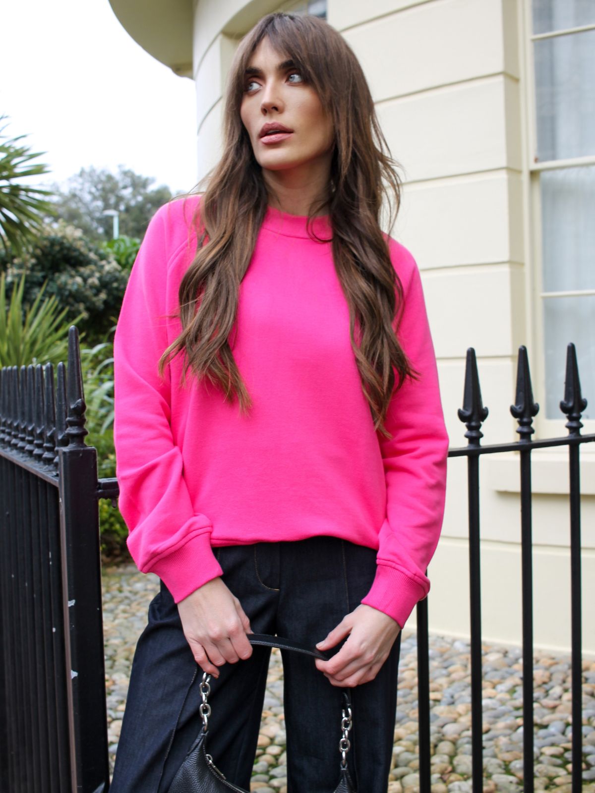 Dylan Raglan Sweatshirt Fuchsia Pink