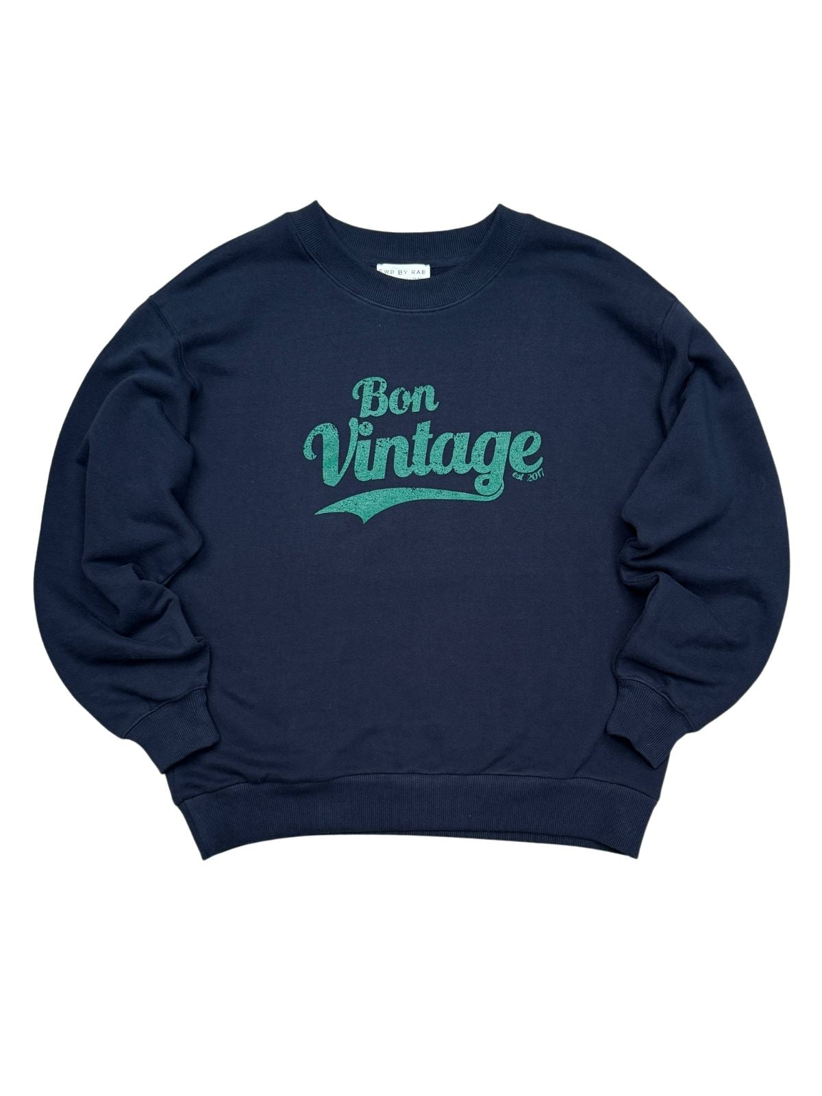 Bon Vintage Retro Sweatshirt Deep Navy and Green