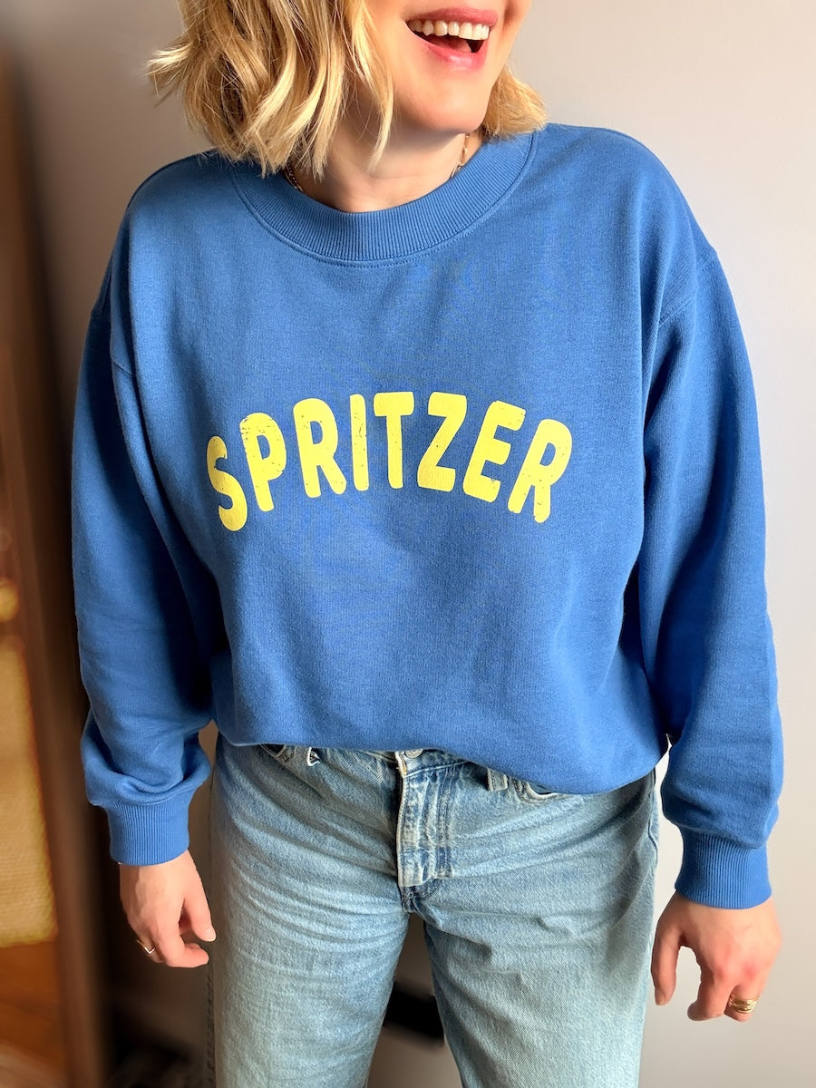 Spritzer Sweatshirt Denim blue and yellow