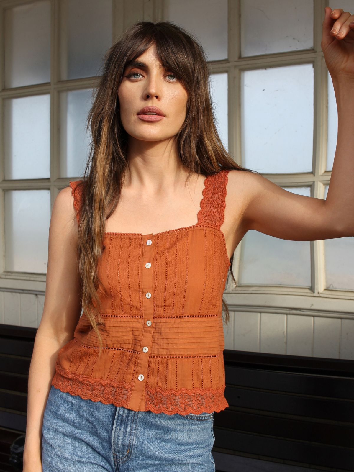 Wren Lace Camisole Top Terracotta