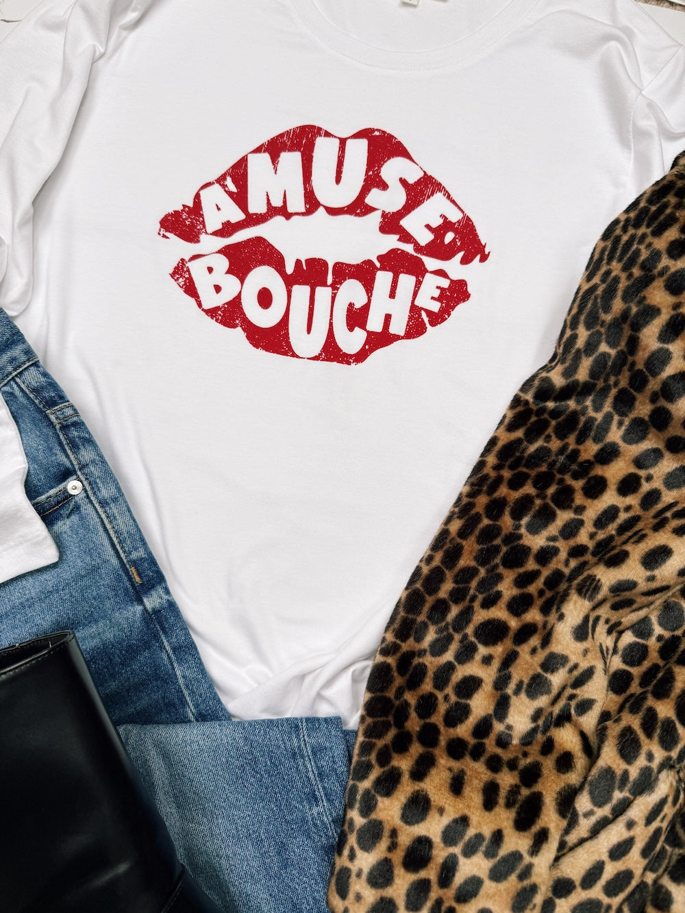 Amuse Bouche Lips Long Sleeve T-Shirt White