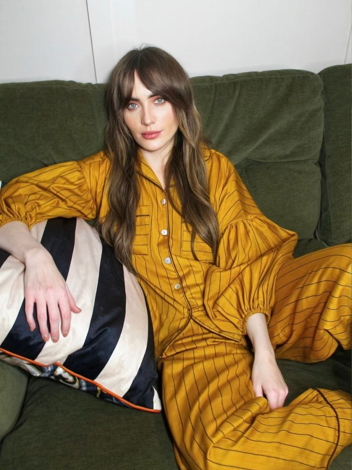 stripe pyjamas with piping