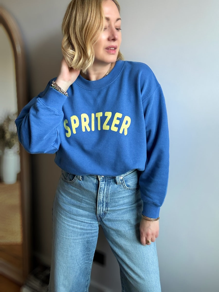 Spritzer Sweatshirt Denim blue and yellow