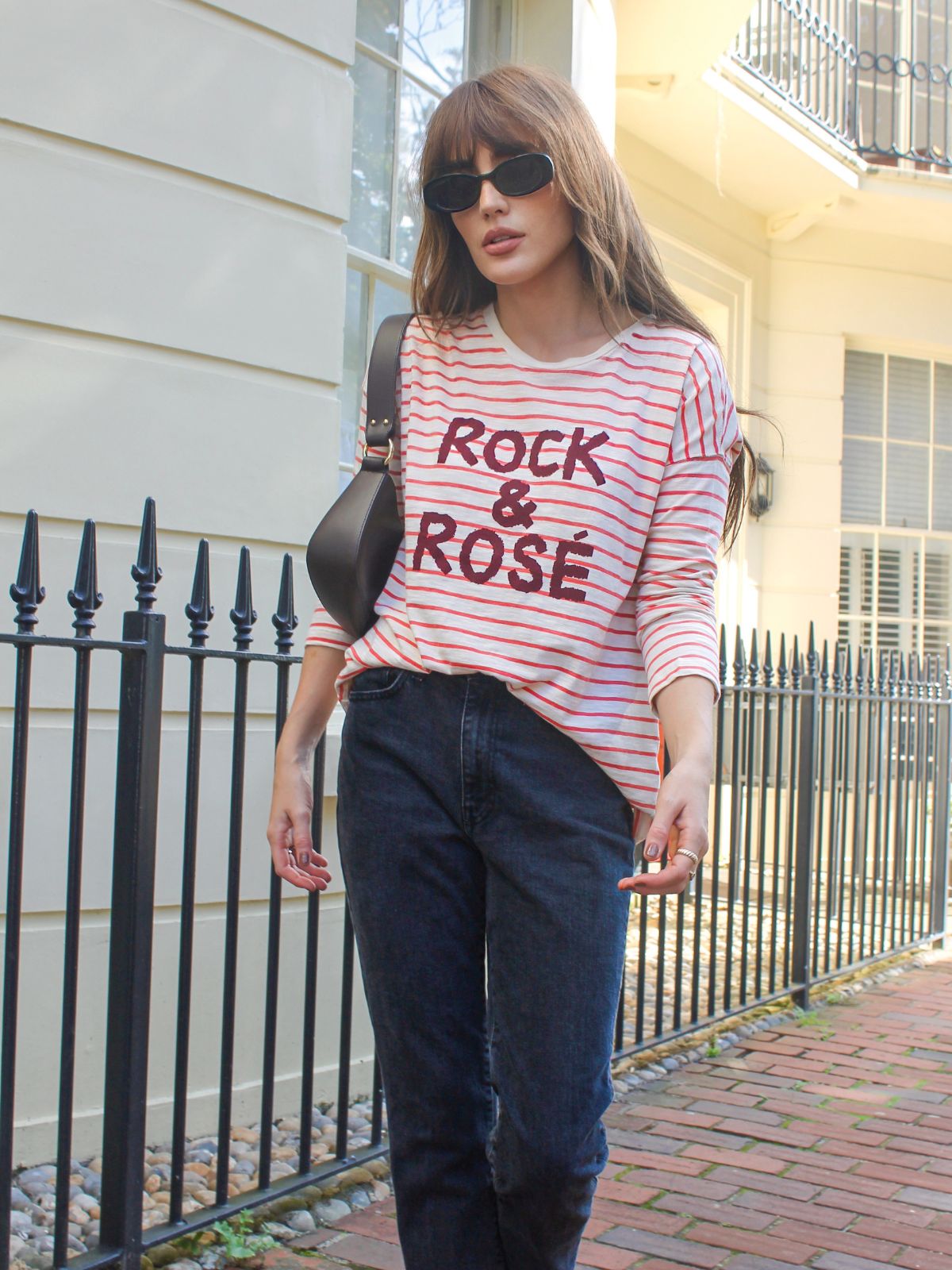 Rock and Rosé Stripe Long Sleeve Top