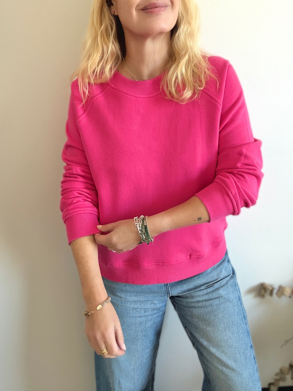 Dylan Raglan Sweatshirt Fuchsia Pink