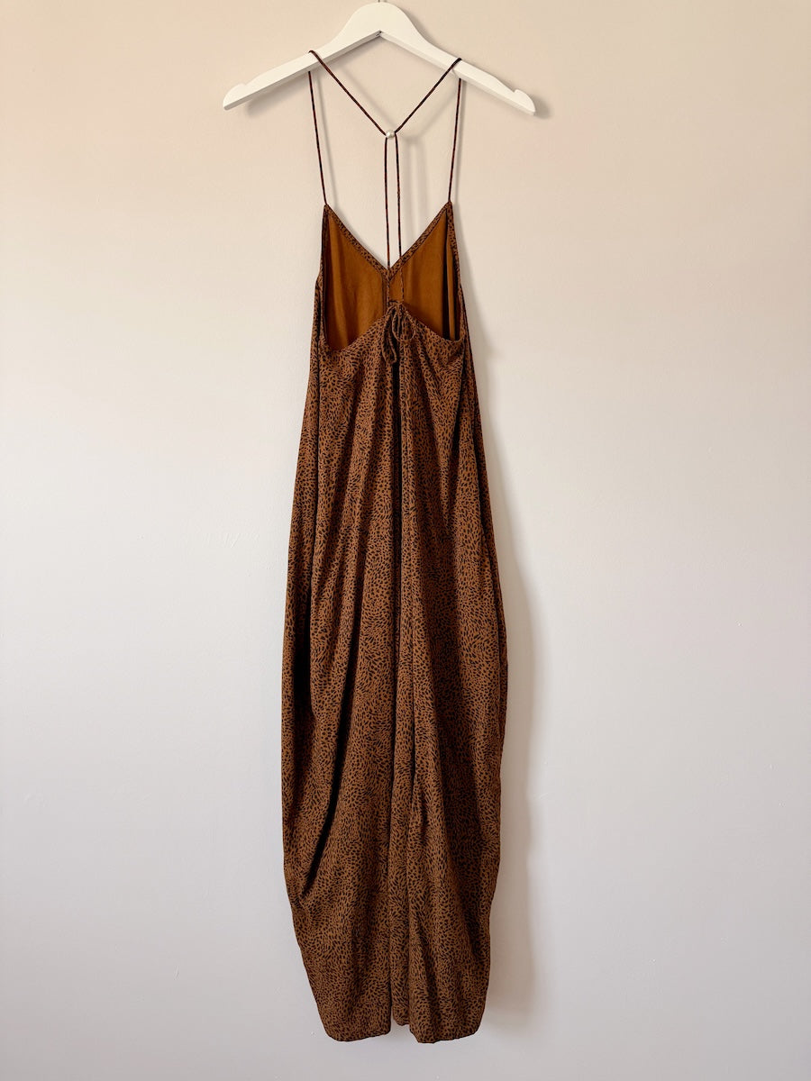 Uma Halter Neck Summer Maxi Dress Brown
