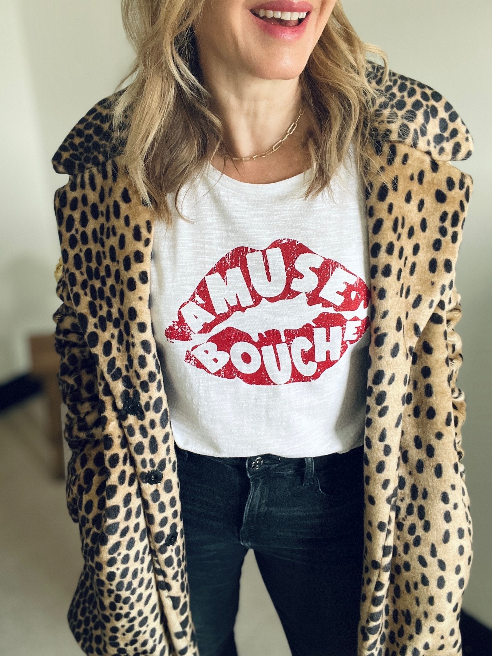 Amuse Bouche Lips Long sleeve t-shirt white | fwp by rae