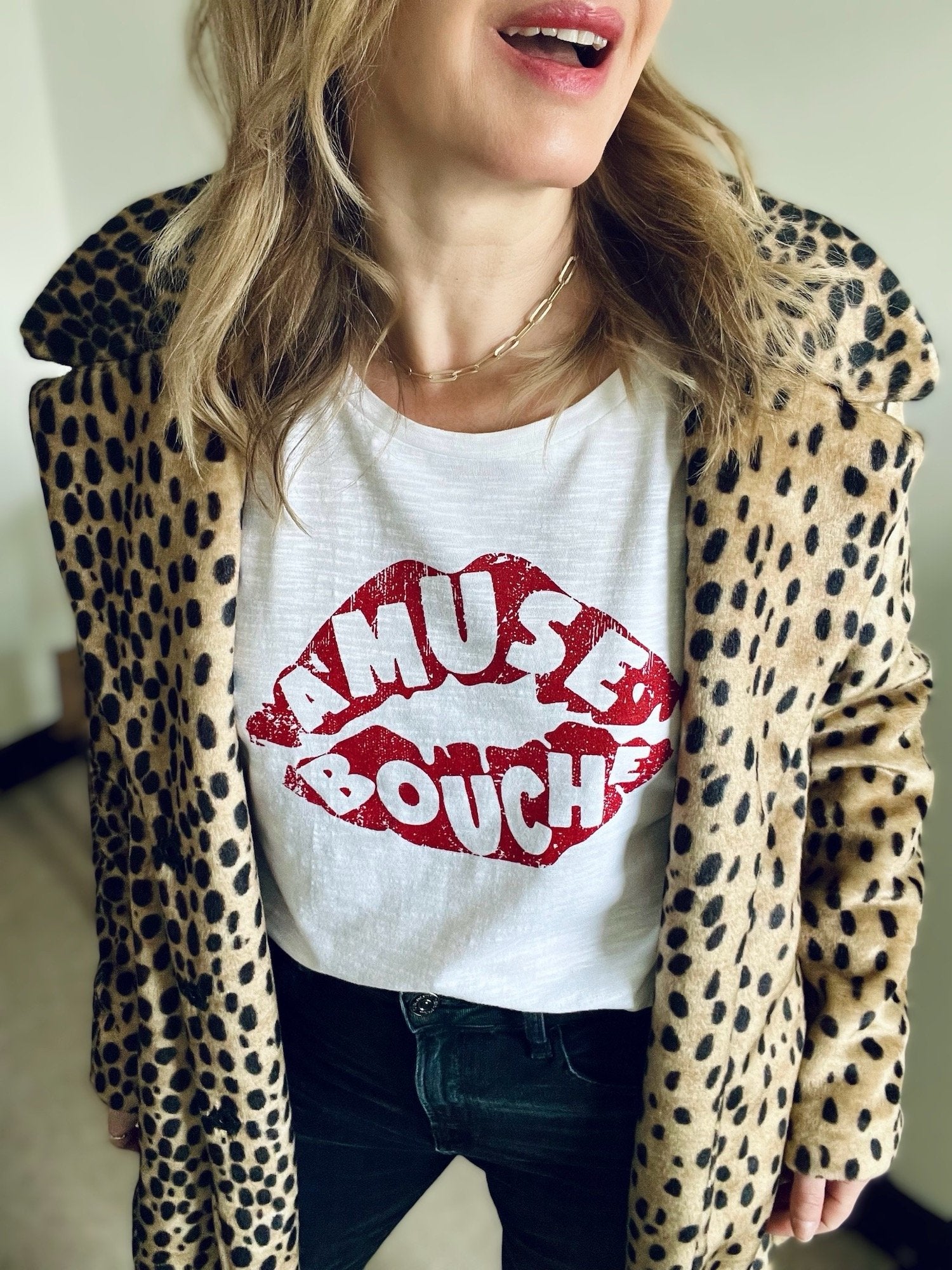Amuse Bouche Lips Long sleeve t-shirt white | fwp by rae