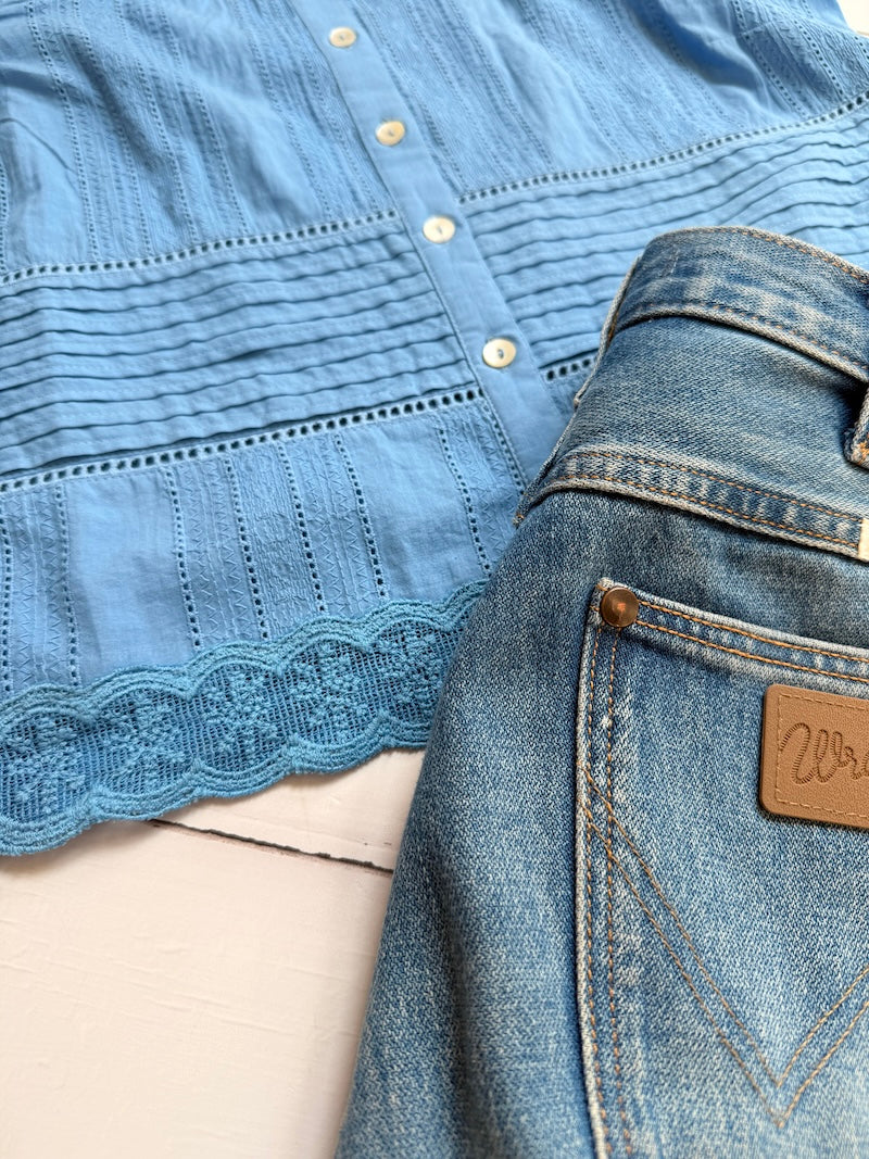 Wren Lace Camisole Top Blue