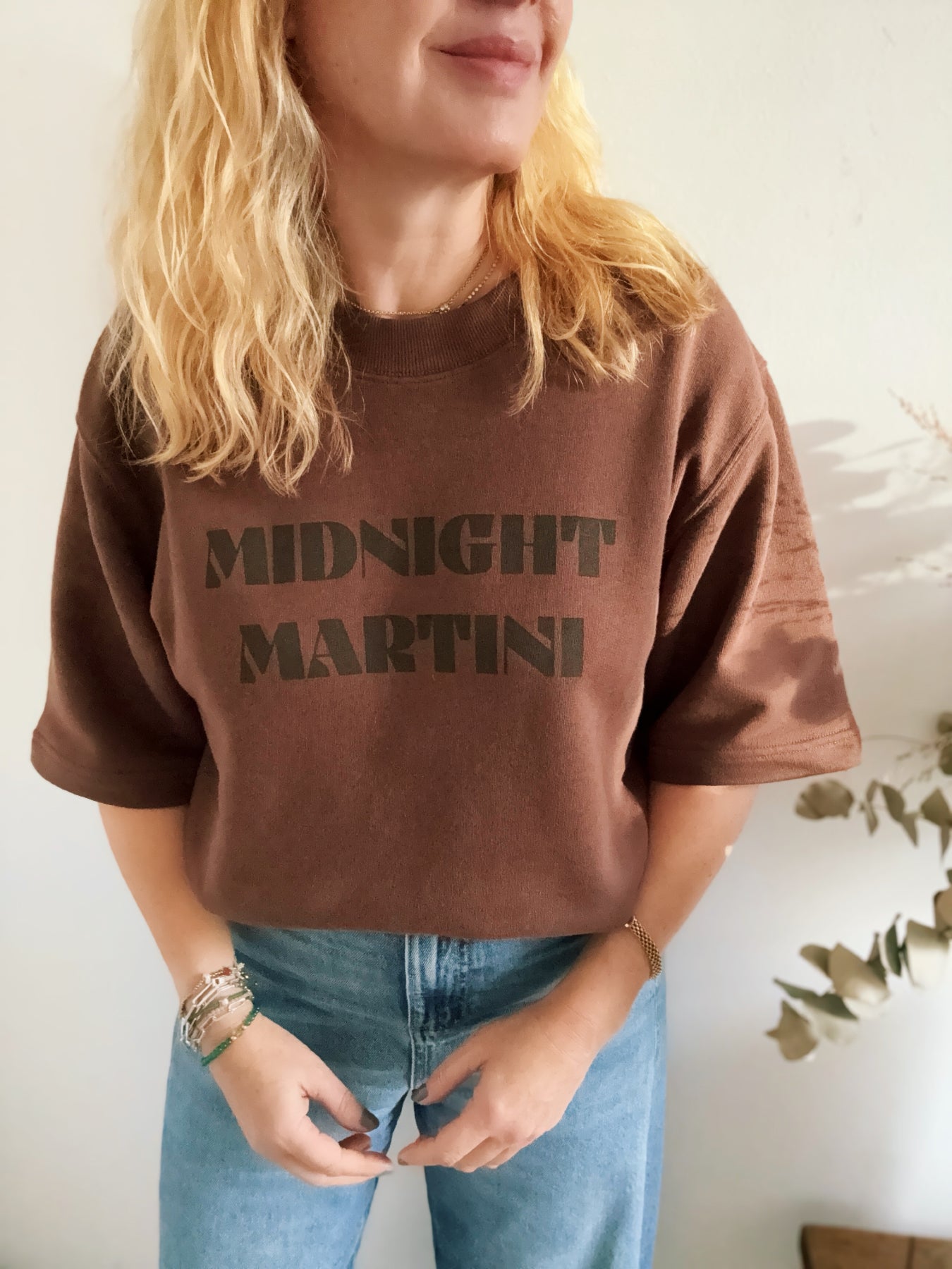 Midnight Martini Short Sleeve Sweatshirt Brown