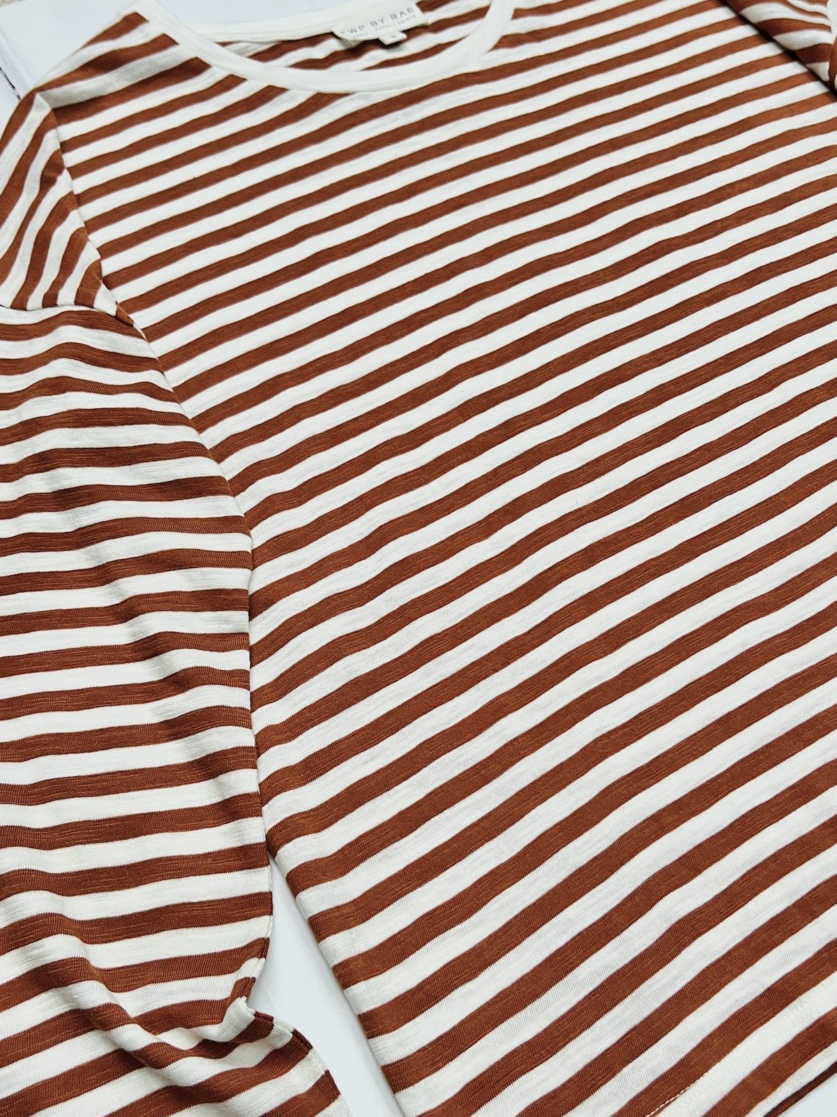 stripe long sleeve tee toffee cream | fwp by rae