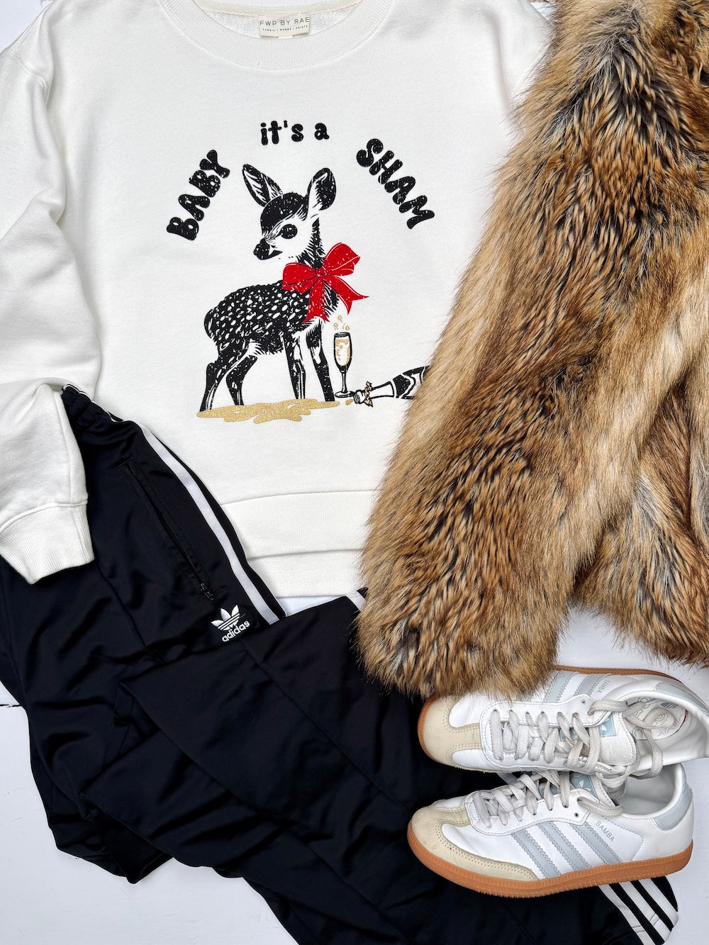 Baby its a Sham Christmas Sweatshirt Winter White