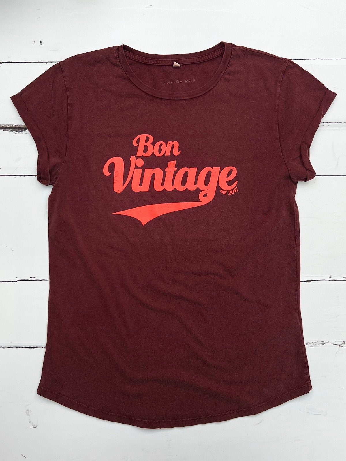 Bon Vintage retro stone wash burgundy neon coral | fwp by rae