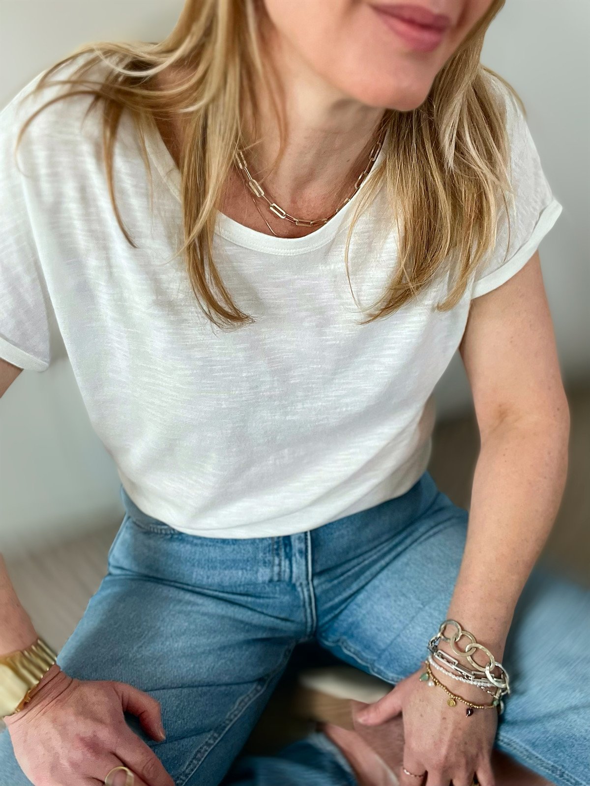 roll sleeve scoop neck tee | fwp by rae