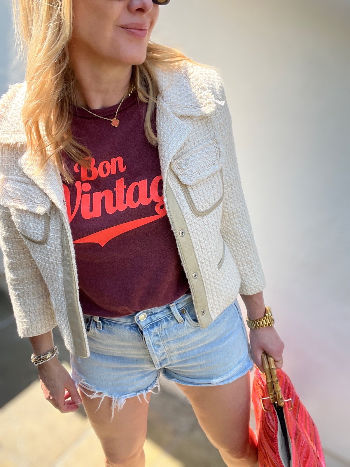 Bon Vintage retro stone wash burgundy neon coral | fwp by rae