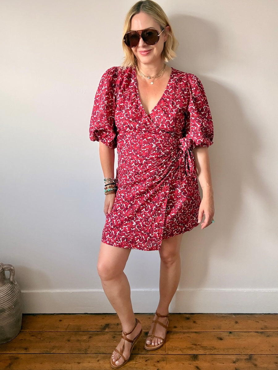 Alice Short Wrap Dress Pascale Painted Petals