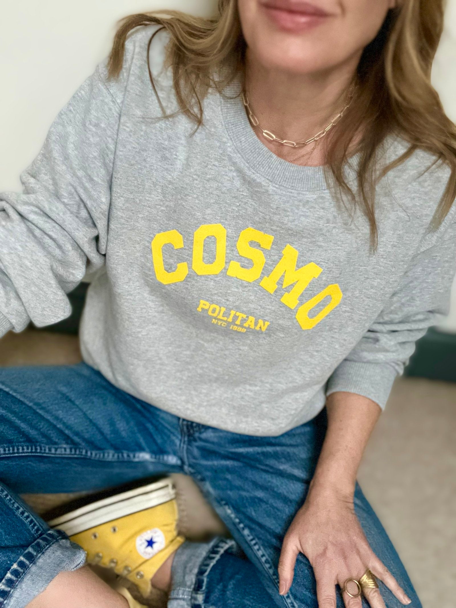 cosmopolitan sweatshirt light grey yellow | fwp by rae