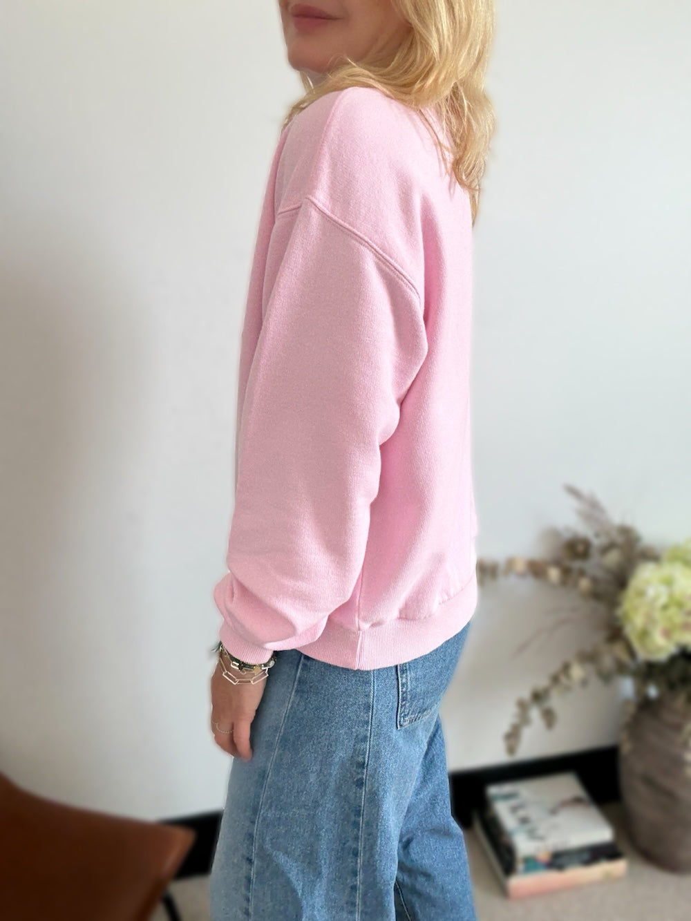 Bon Vintage Retro Sweatshirt Pink Burgundy