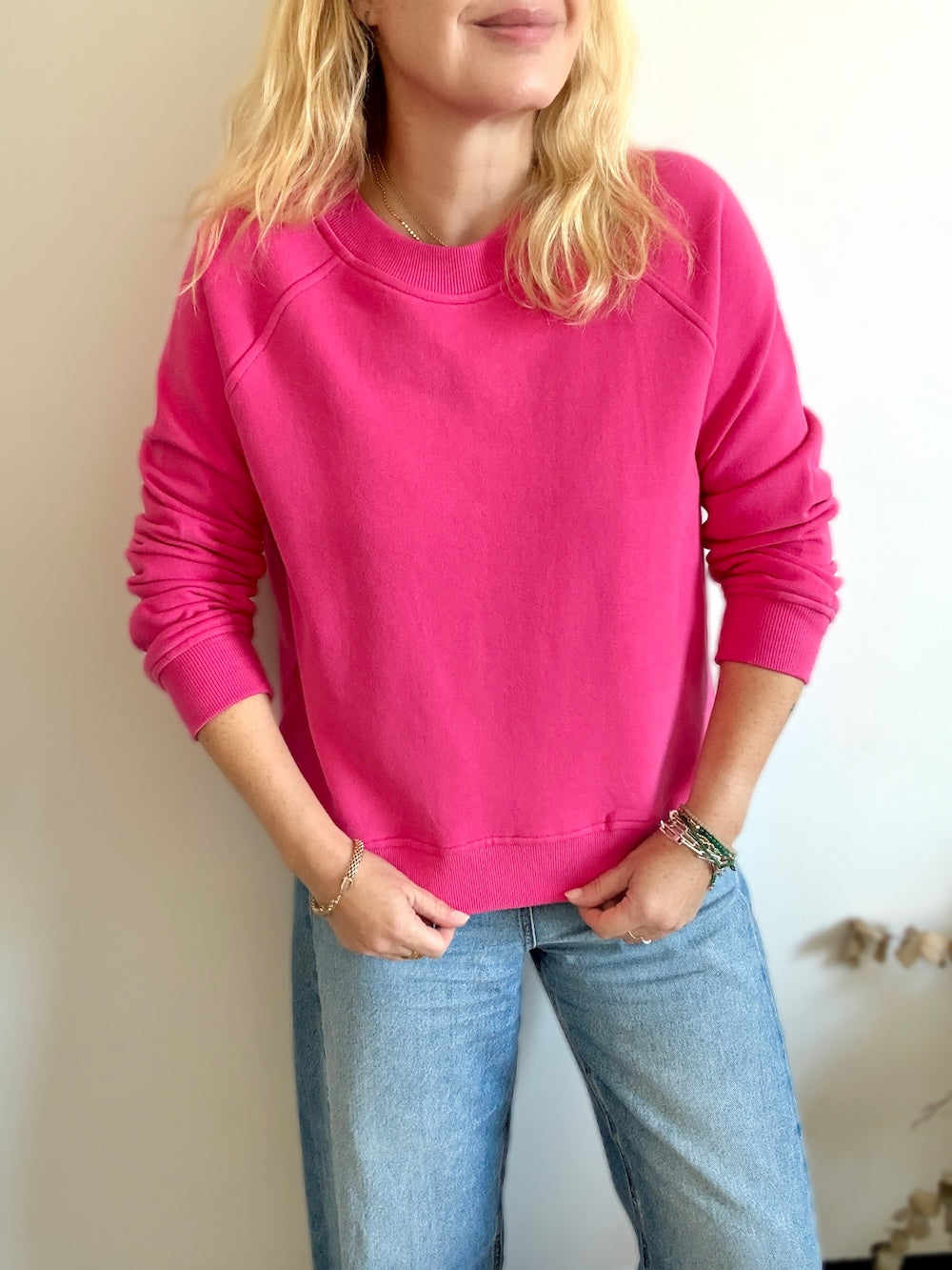 Dylan Raglan Sweatshirt Fuchsia Pink