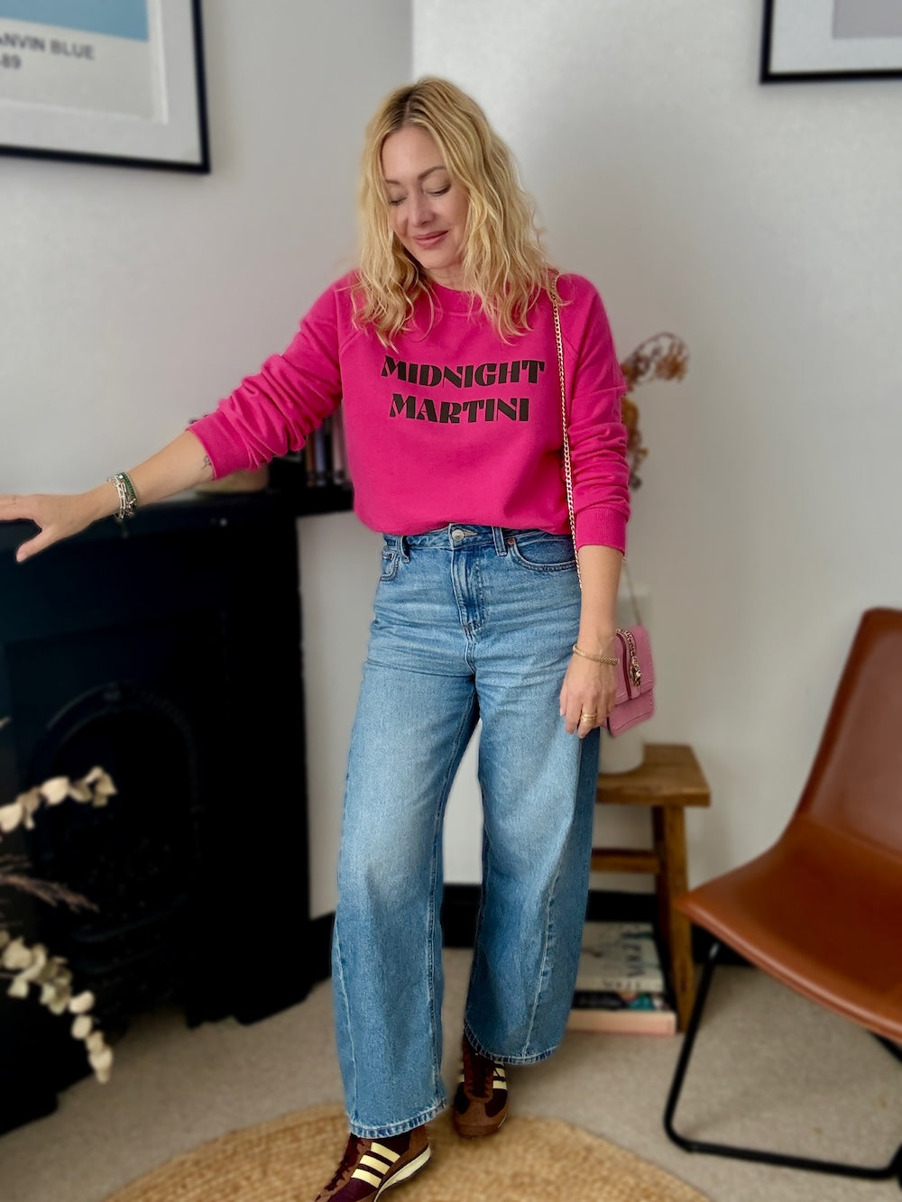 Midnight Martini Sweatshirt Fuchsia Pink Chocolate