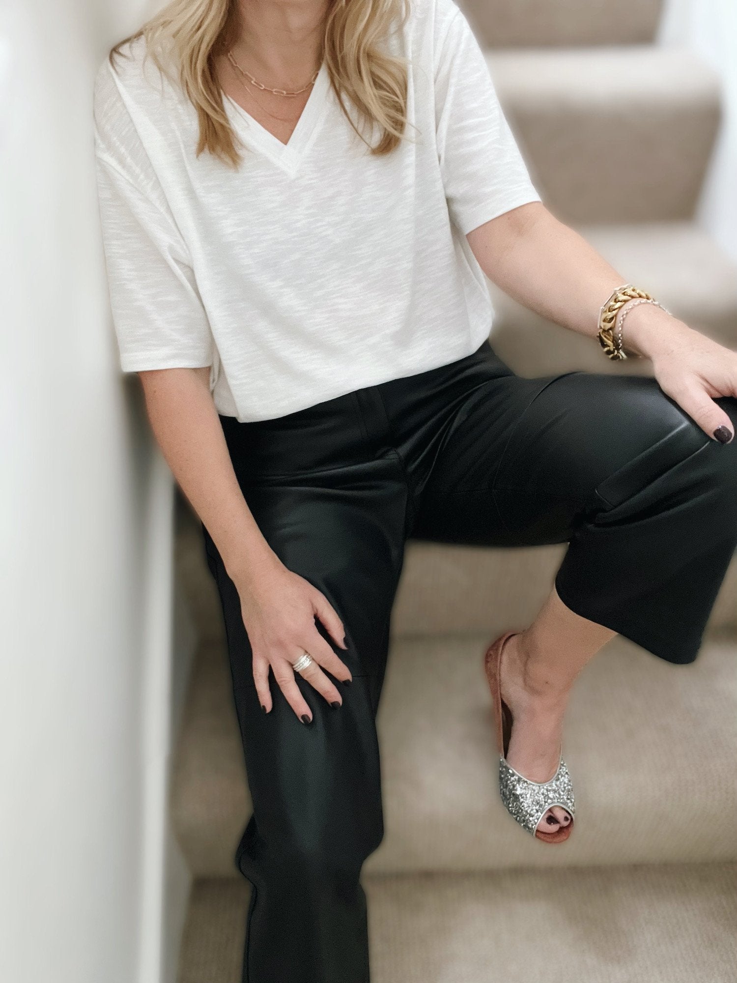 organic cotton slub oversized v neck tee cream | fwp by rae