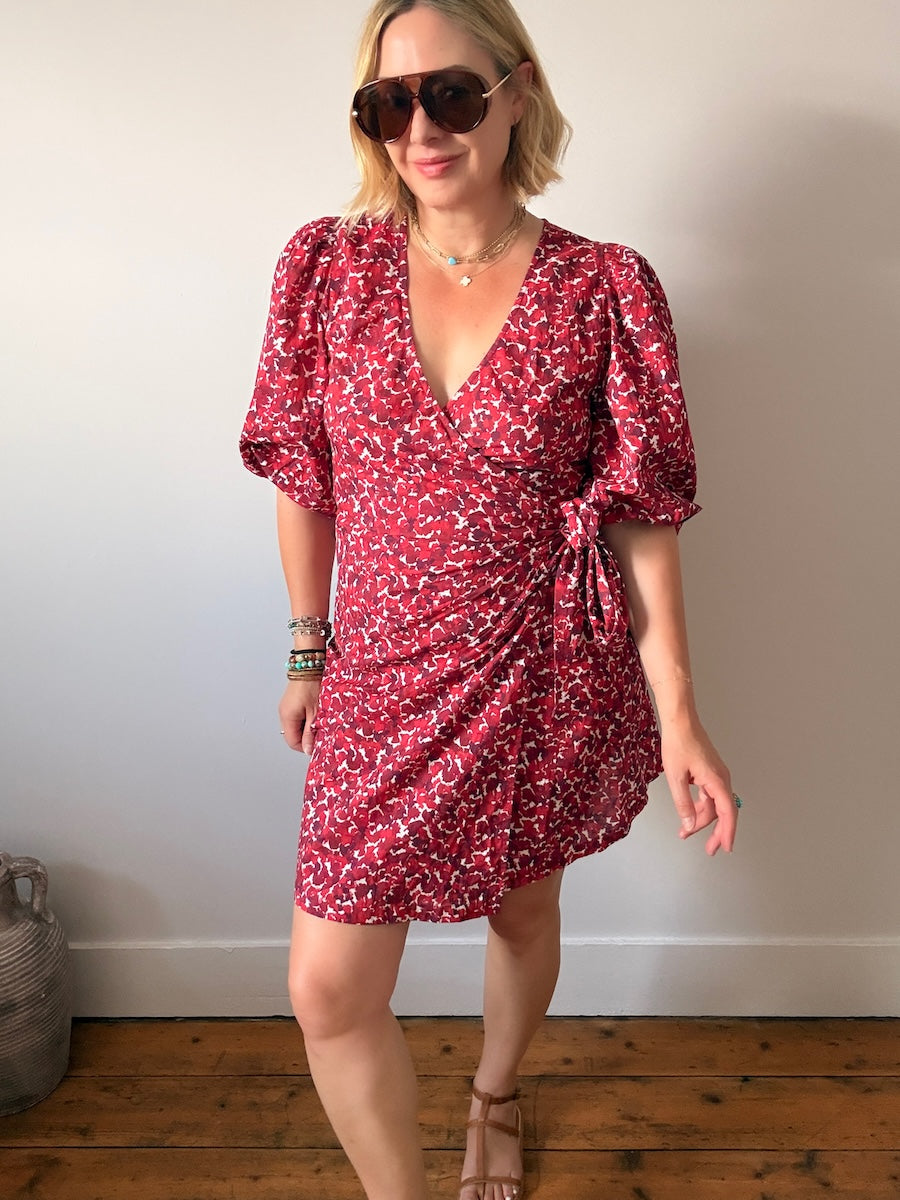 Alice Short Wrap Dress Pascale Painted Petals