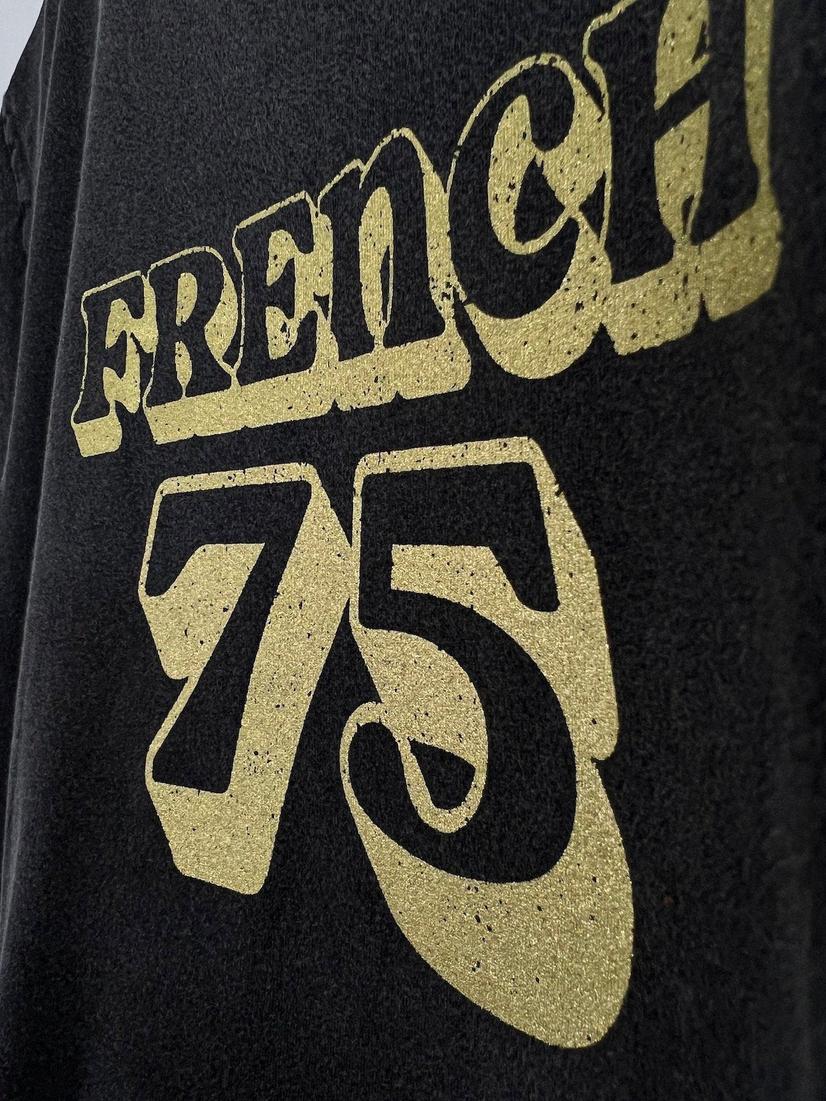 French 75 tee stone wash black gold | fwp by rae | retro style t-shirt