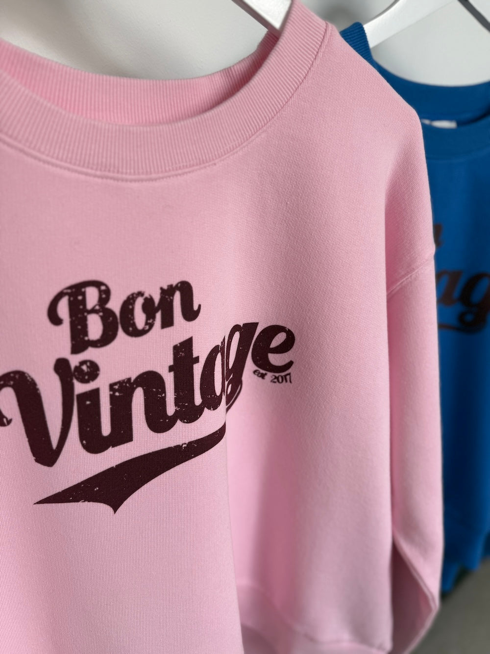 Bon Vintage Retro Sweatshirt Pink Burgundy