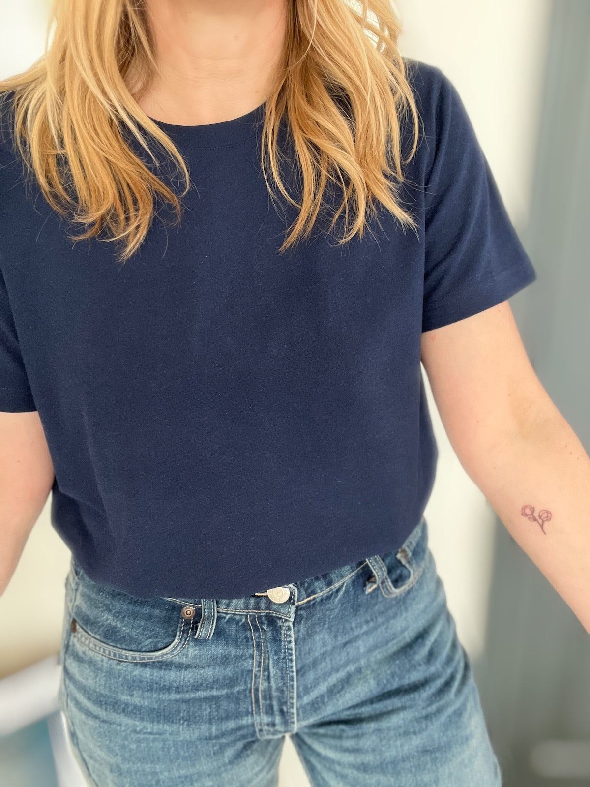 Margot Linen Cotton blend Navy T-Shirt