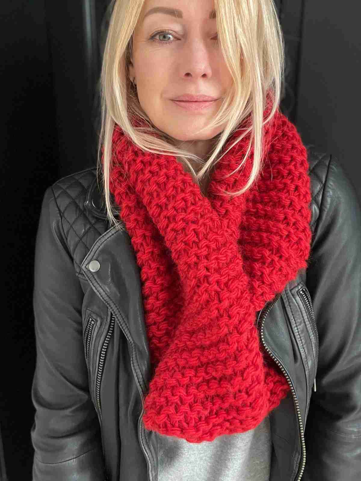 Pure wool chunky knit red scarf | fwp by rae