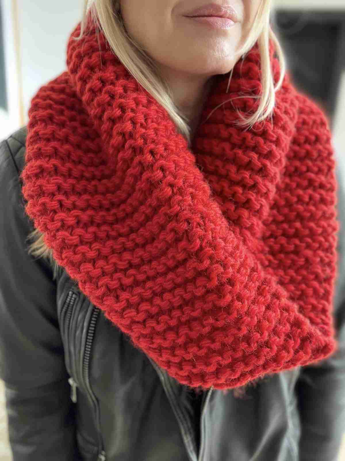 Pure wool chunky knit red scarf | fwp by rae