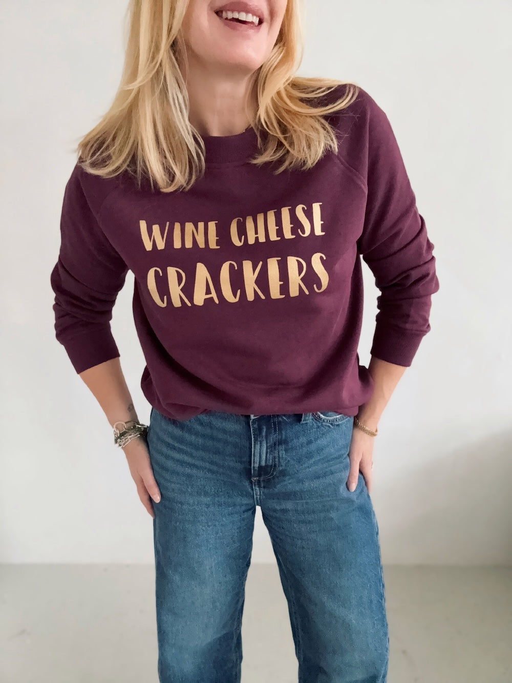 Wine Cheese Crackers Festive Sweatshirt