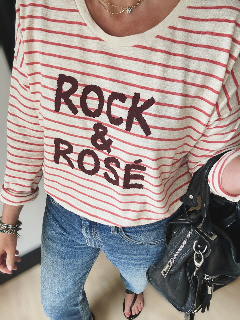 Rock and Rosé Stripe Long Sleeve Top