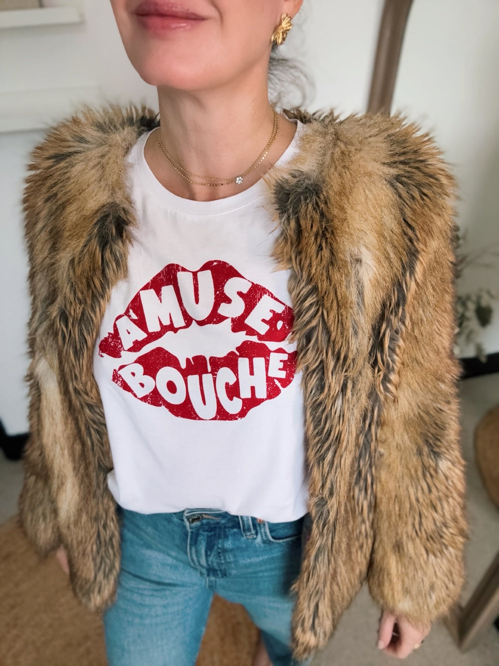 Amuse Bouche Lips Long Sleeve T-Shirt White