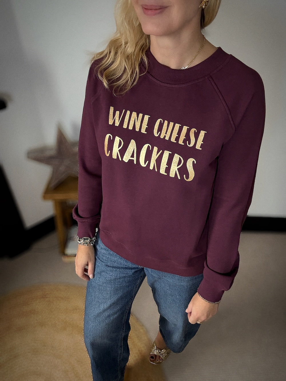 Wine Cheese Crackers Festive Sweatshirt