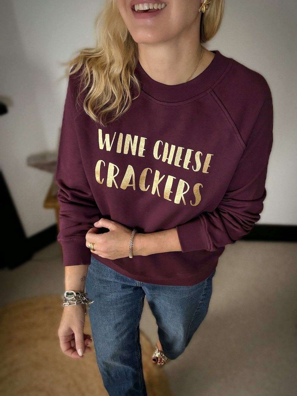 Wine Cheese Crackers Festive Sweatshirt