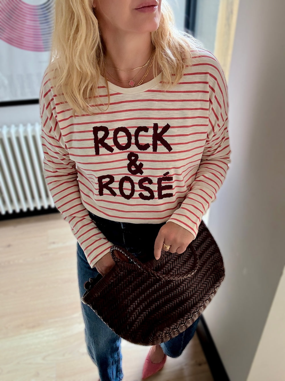 Rock and Rosé Stripe Long Sleeve Top