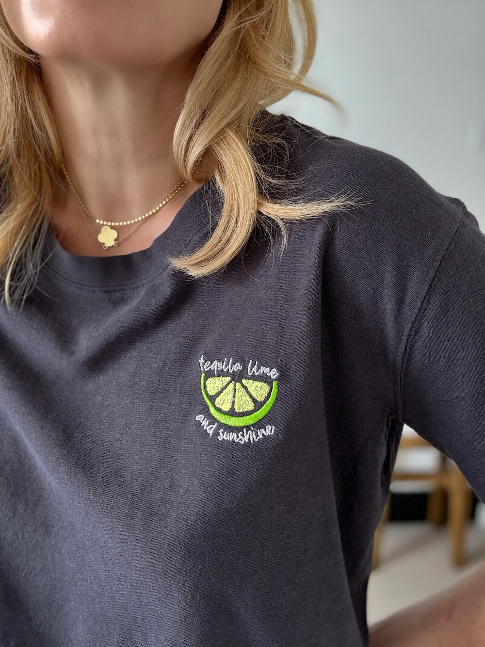 Tequila Lime Sunshine Embroidered T-Shirt