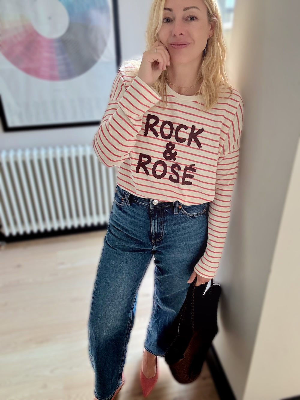 Rock and Rosé Stripe Long Sleeve Top