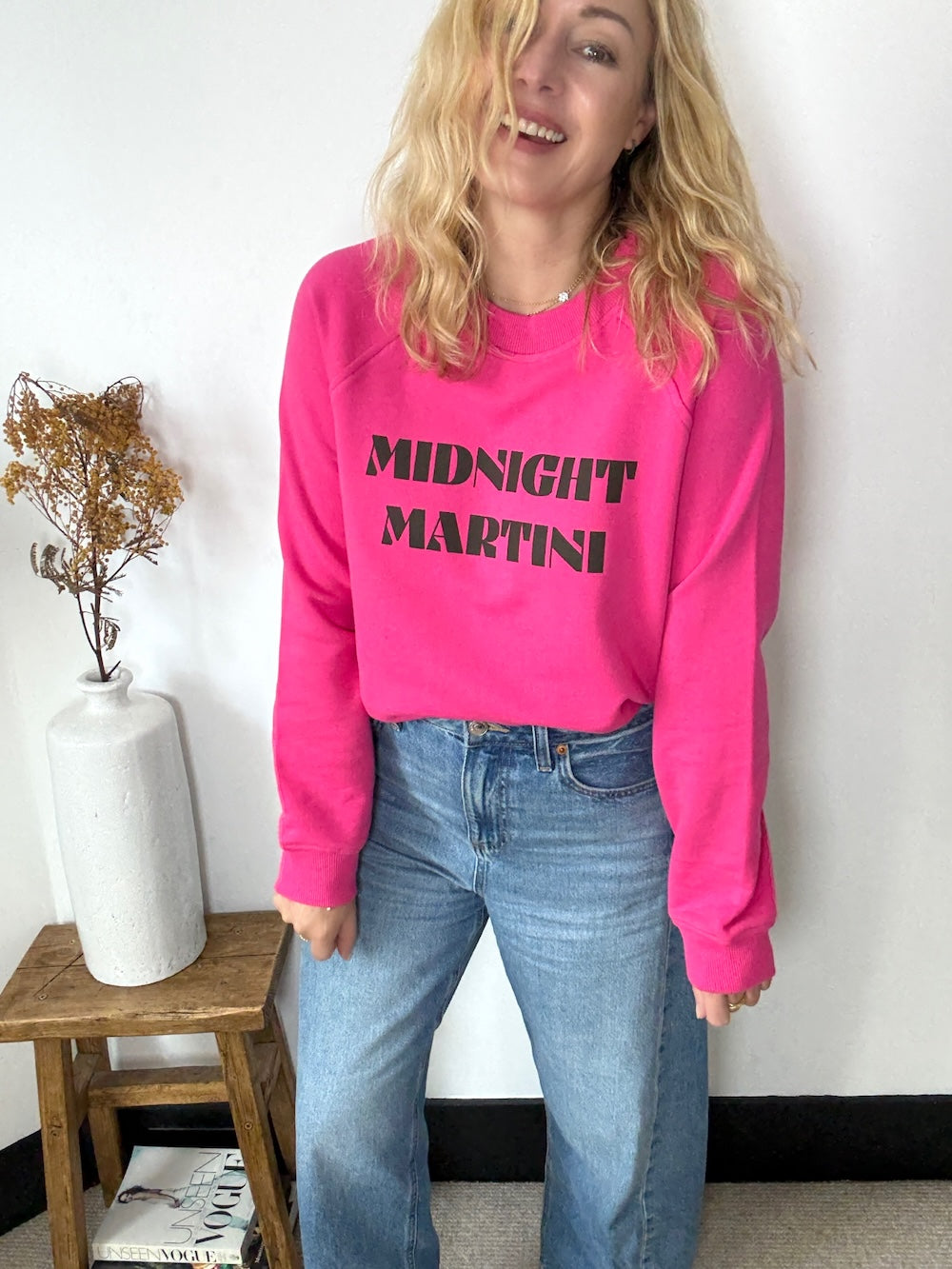 Midnight Martini Sweatshirt Fuchsia Pink Chocolate
