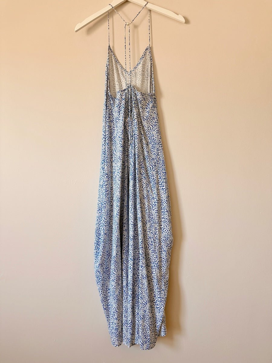 Uma Halter Neck Summer Maxi Dress Blue