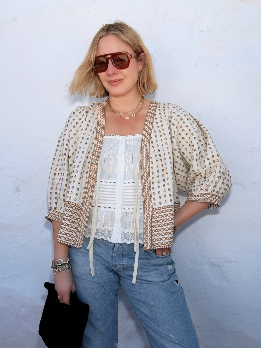 Hazel Cropped Puff Sleeved Jacket