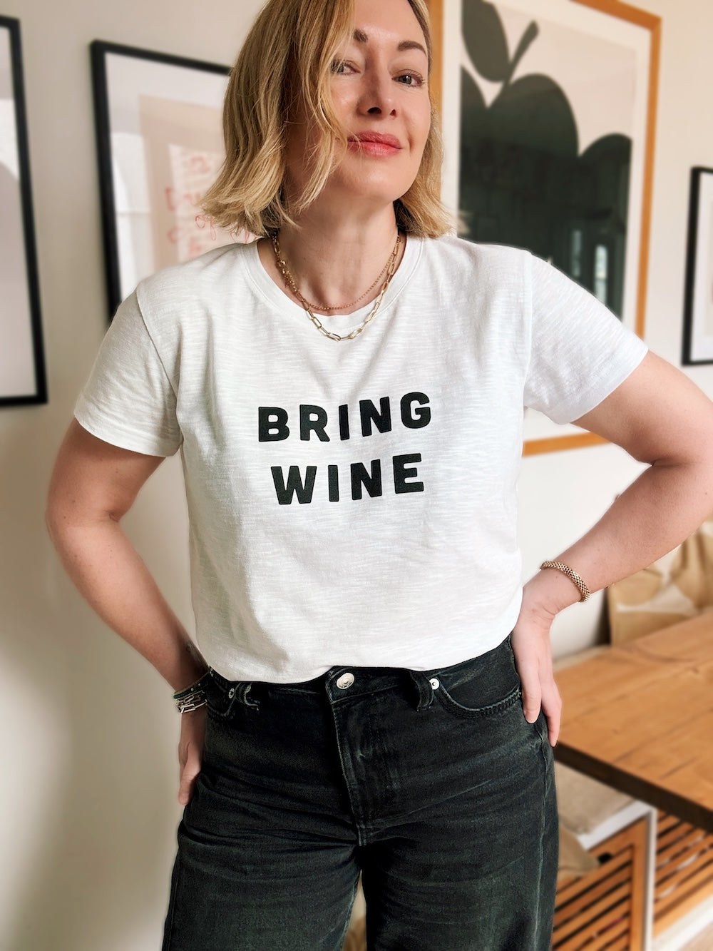 Bring Wine Tee White